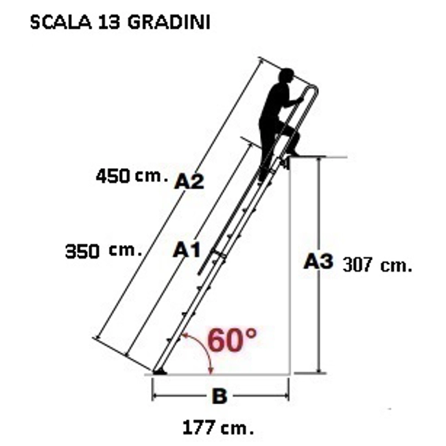 Vendita online Scala da appoggio 13 gradini S15/28